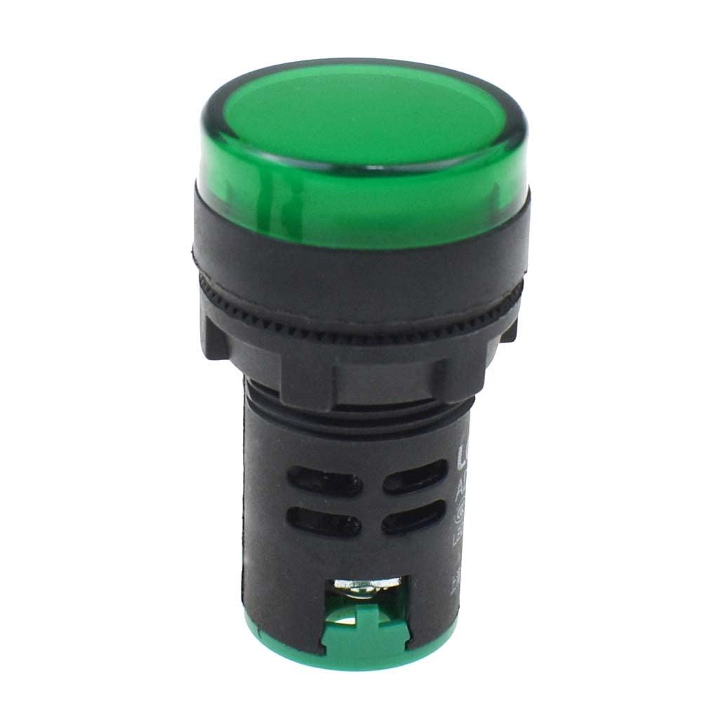RELAND SUN 22mm LED Indicator Power Indicator Light Green Yellow Red Blue White AD16-22D/S (6V,green)