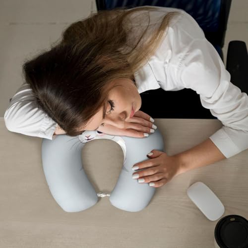 Almohada de viaje negra de poliéster con diseño único miniatura 7