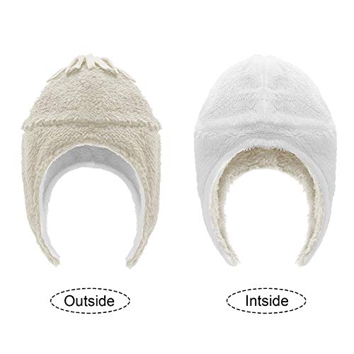 Zando Baby Winter Hat and Mitten Set Size 3M-7Y - Cute Fleece Sherpa Lined Warm Beanie for Toddler Kids Newborn Boys Girls2