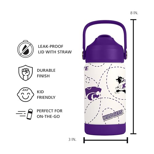 Image of Logo Brands NCAA Mascot Stainless-Steel Kids Bottle -Soft Silicone Mouthpiece, Easy To Carry, Kid-Friendly Design- Great For School & On-The-Go