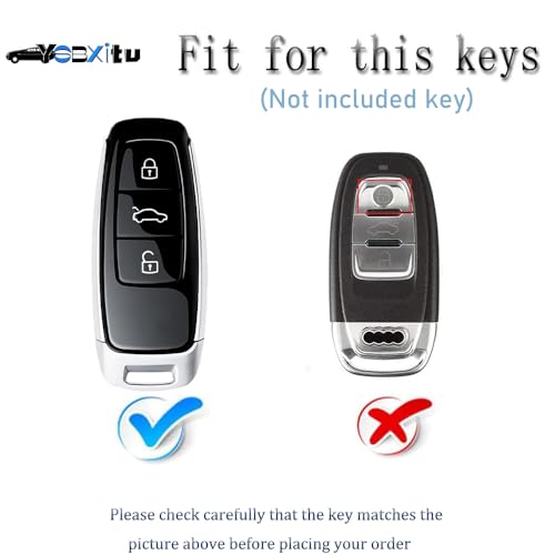 Clé de voiture intelligente Audi en métal : coque luxe 3 boutons pour A3 A6 Q7 Q8 C8 E-tron