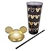 Disney Mickey Mouse Acrylic Travel Cup with Straw - Black with Gold Ear Design and Lid - 22 oz