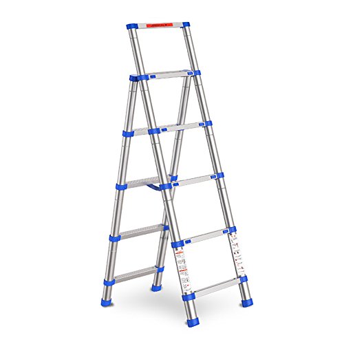 LXLA- Ménage Pliant Échelle Réglable Alliage D'aluminium Portable 5-Step Tabouret pour La Maison, Atelier, Garage Instantané Hauteur 137cm Cover