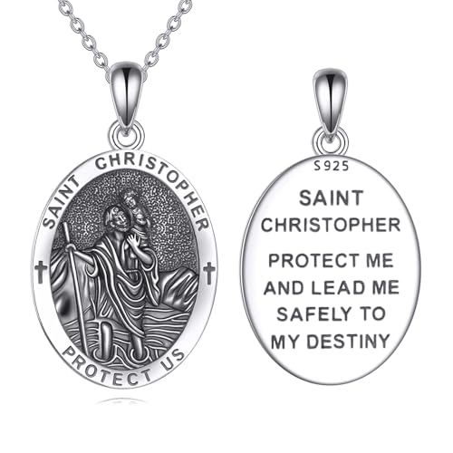 Bijoux religieux YAFEINI pendentif Saint Sébastien en argent sterling 925
