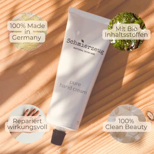 SCHMIERZEUG Hand Cream, Clean Beauty mit Sheabutter, Panthenol & Allantoin, wirklich effektiv bei trockener Haut, zieht schnell ein, Handcreme unterstützt bei Neurodermitis, parfümfrei, 75ml – Bild 4