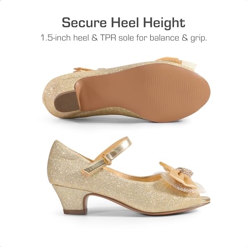 DREAM PAIRS Girls Heels Dress Shoes Flats for Wedding Bow Flower Princess Shoes for Little Kid/Big Kid3