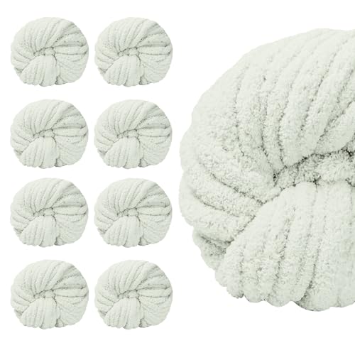 SUNTQ 8 Pack Chunky Chenille Yarn for Crocheting,...