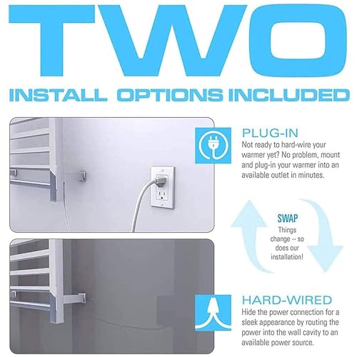 Toallero de pared premium en acero inoxidable 304 negro con interruptor LED 8