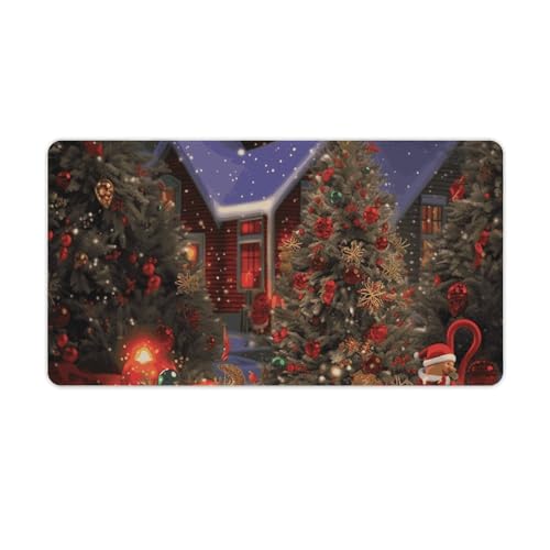 Tapis de souris de jeu grand format Cheer de Noël imprimé avec base antidérapante