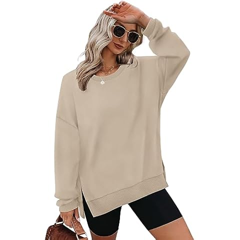 Aokosor Oversized Sweatshirt with Side Split Cover