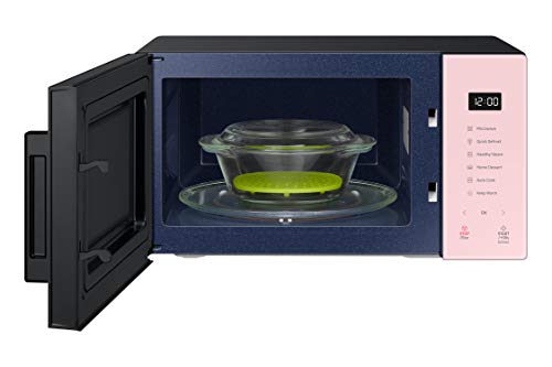 Image of SAMSUNG 23 L Baker Series Solo Microwave Oven (MS23T5012UP /TL, Pink, With Steamer Bowl)