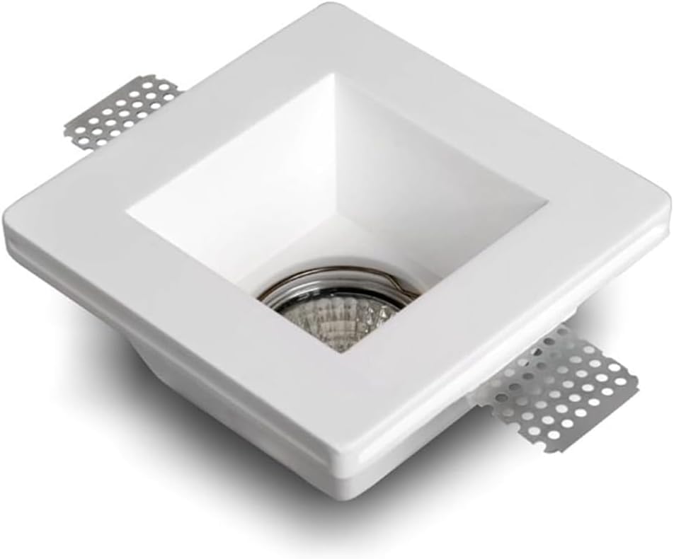 Soporte para foco de yeso cerámico empotrable blanco para eliminar focos viejos, pack de 5