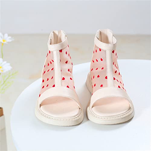 Toddler Girl Shoes Breathable Shoes Open Toe Shoes Sandals Girl Love Pattern Baby Soft Soled Sandals Women's Vs Slides4