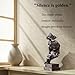 Silence is a Golden Statue Modern Mens Creative Office Home Room Decorations Sculpture Bookshelf Decorative 4.7 x 4.3 x 13.1in(Ancient Gold) Modern Home Décor