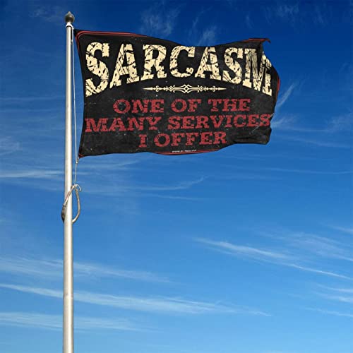 Drapeau sarcasme cadeau drole pour integration etudiante et cremaillere