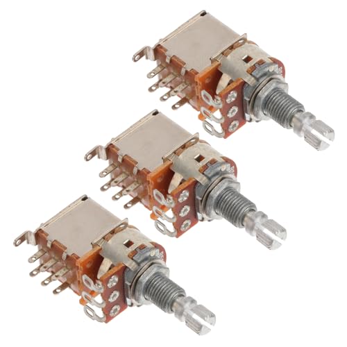 YARNOW 3Piezas Potenciómetro de Control de Guitarra Bk Push Pull para Amplificador de Guitarra Eléctrica Compatible con Filtros División