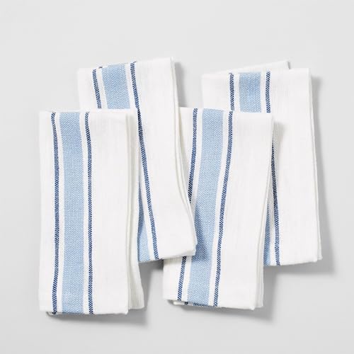 Servilletas de Tela Rayadas Azules, Set de 4 miniatura 1