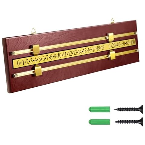 MoyanSuper Wooden Wall-Mounted Scoreboard for Snooker,Billiards, Pool Table and Shuffleboard Games - Classic Score Keeper for Game Rooms,Cherry Cover