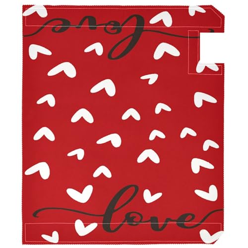 Image of Wamika Happy Valentine's Day Mailbox Cover Standard Size Valentines Day Red Love Heart Magnetic Mailbox Covers Garden Yard Box Cover Holiday Decorations 21 inch L x 18 inch W