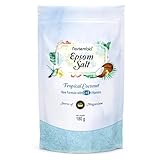 Nortembio Sales de Epsom para Baño Aroma Coco Tropical 180 g Sal de Magnesio para Spa en Casa, Baños Relajantes y Cuidado Corporal + eBook Gratis