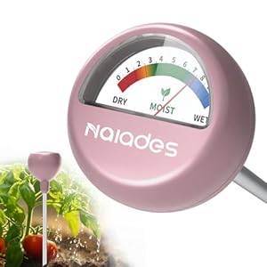 Soil Moisture Meter, Naiades Rose Gold Plant Hygrometer Sensor Water Monitor for Farming Gardening Indoor Outdoor Plants (No Batteries Needed)
