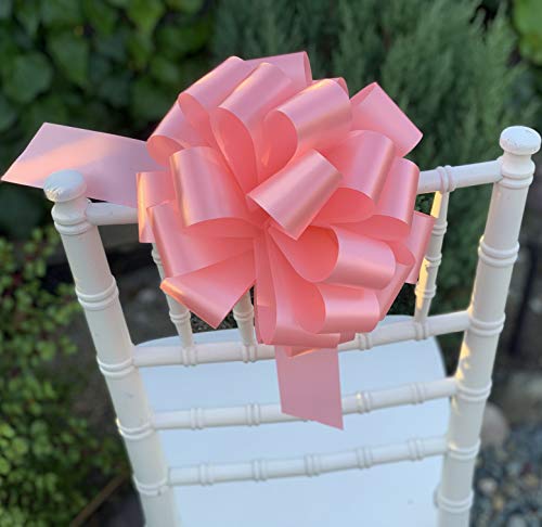 Large Rose Petal Pink Bows - 9" Wide, Set of 6, Easter, Spring, Mother's Day, Baby Shower, Gift Bows, Gender Reveal, Birthday, Presents, Breast Cancer Awareness, Anniversary, Valentine's Day, Office
