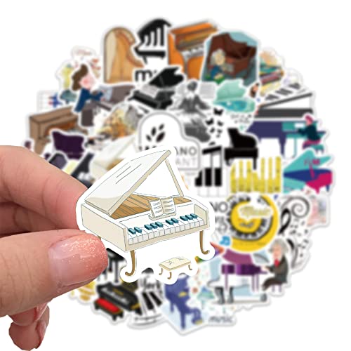 100 Pcs Piano Stickers,Vinyl Aesthetic Music Instrument Stickers For Water Bottles,Laptop,Cellphone,Skateboard,Guitar,Piano Decal - Perfect Gifts For Kids,Girls,Teens, Students #TOP5