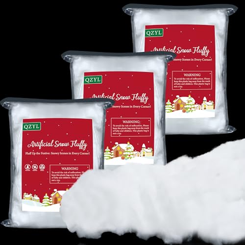 QZYL Cotton Fake Snow 3LB for Christmas Village Decor