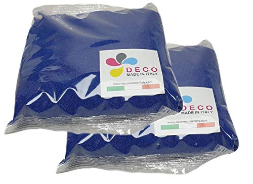 Decomadeinitaly Sable coloré pour décorations 0,3/0,7 mm Lot de 2 kg. (Bleu nuite)