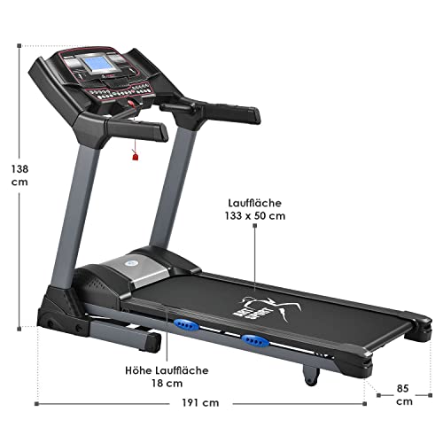 ArtSport Laufband Speedrunner 6000 klappbar - 22 km/h, 99 Programme, 22 Steigungsstufen, 7 Zoll LCD Display, bis 150 kg… – Bild 3
