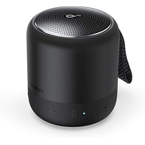 soundcore Anker Mini 3 Bluetooth-Lautsprecher, Kompakter Lautsprecher mit BassUp und PartyCast Technologie, USB-C, Wasserschutz IPX7, Individueller EQ black