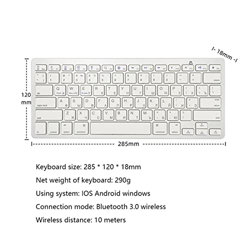 Clavier sans fil Bluetooth russe à touches silencieuses pour ordinateur