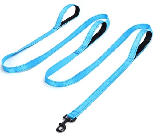 Mycicy 3-Handle 10FT Dog Leash with Reflective Stitching