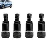Ventil Autoreifen, Set von 4 Universellen Schwarz Vernickelten Metallventilen aus Stahl für Autoreifen, Metallventile Auto, Geeignet für Verschiedene Fahrzeugmodelle, Reifenventil
