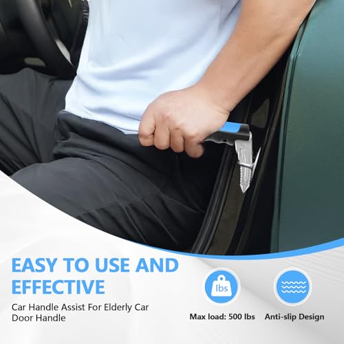 Image of Kaiedos Car Door Handle for Elderly, 3-in-1 Car Handle Assist for Seniors, Portable Auto Cane Vehicle Support Handle, 500 lbs Capacity, Non-Slip Door Assist Bar