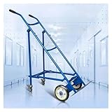 Soporte Para Botella De Oxígeno Carro porta cilindros de gas de acero para soldadura, color azul grisáceo; soporte para tanques de oxígeno en fábricas; organizador de botellas y porta tanques(Blue)