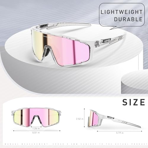 Image of KAPVOE 3 Lens & Polarized Cycling Sunglasses Men Women MTB Running K76 | 3-lens and polarized sports eyewear for men and women, designed for cycling, MTB, running and fishing