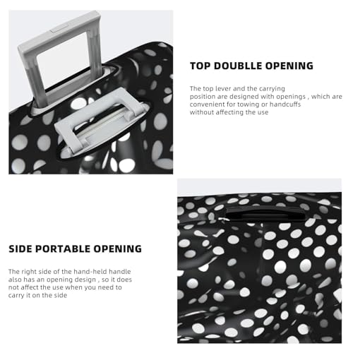 Black and white corrugated dots Printed luggage cover, double stitching all around, high elastic material, suitable for travel and business trip4
