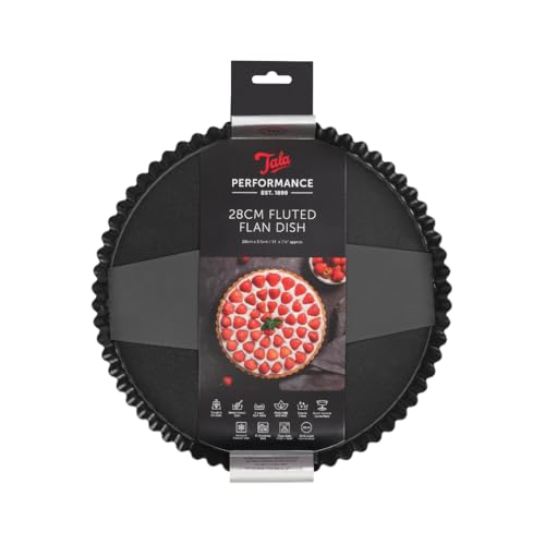 Tala Performance 28 cm de diámetro - Lata, Acero al Carbono de Calibre Profesional con Revestimiento Antiadherente Eclipse, Base Suelta, Tartas saladas o Dulces, flanes, quiches o postres