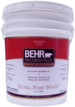 5 gal. Ultra Pure White Flat Low Odor Interior Paint & Primer 105005