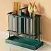 Dxcaicc Utensil Holder with 2 Compartments,Chopstick Holder,Kitchen Utensil Rack,Knife and Fork Container,Drainage Storage Holder for Cooking Tools,Kitchen Countertop Rack,Green