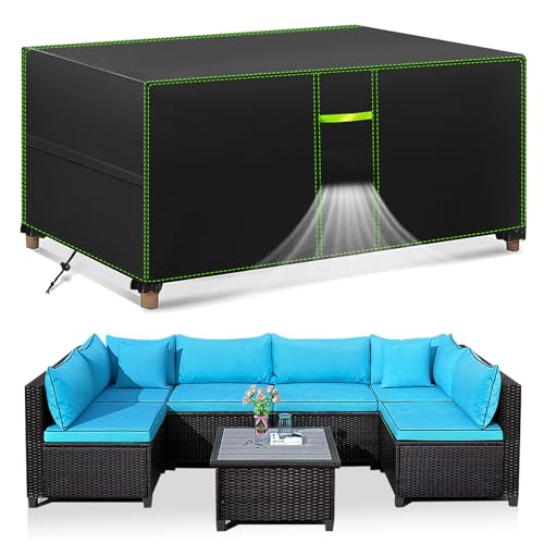 FORTRY Abdeckung Gartenmöbel Winterfest, 180x120x74cm, Wasserdicht Schutzhülle, Abdeckplane Gartenmöbel 420D Oxford...