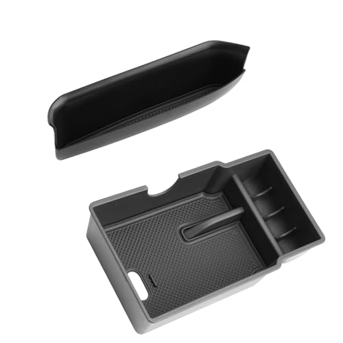 ZCLINKO Compatible avec Jeep Renegade BU 2015-2023 2024 Console centrale Boîte de rangement + boîte de rangement Porte de voiture avec tapis antidérapant Organiseur de boîte à gants Renegade BU