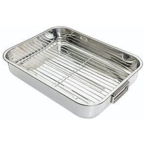 Kitchen Craft Padella per arrosto in acciaio INOX con griglia