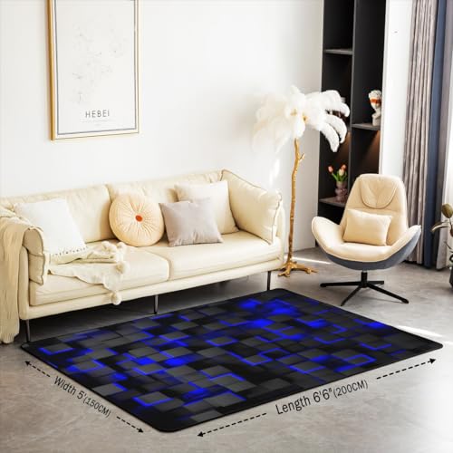 Tapete decorativo geométrico azul 59 x 39 in miniatura 2