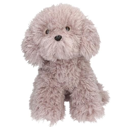 Depesche 14058 TOPModel Fur Ever Friends - Kuscheltier Hund Max, mit lockigem Fell in Grau, ca. 30 cm großes Plüschtier