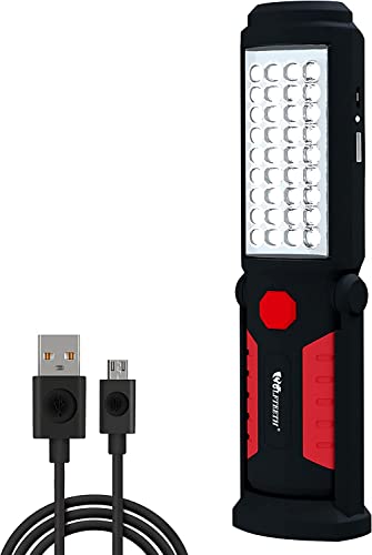 Wolfteeth Rechargeable Work Light, Inspection Lamp, Magnetic Torches Led Super Bright, Emergency Backup Lights Mechanic Tools Camping Flashlight, Gifts for Men Husband