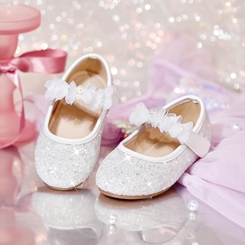 Image of GINFIVE Toddler Girls Dress Shoes Little Girls Mary Janes Ballerina Flats Shoes Toddler