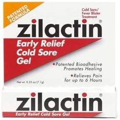 Zilactin Cold Sore Gel, Medicated Gel - 0.25 Oz (Pack of 3) by Zilactin