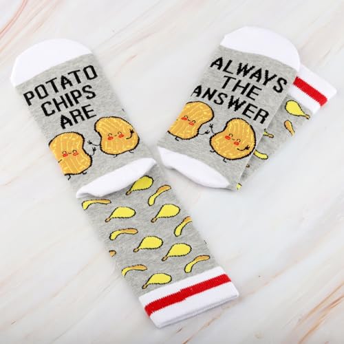 G2TUP Meias engraçadas de batata frita, presente para amantes de batatas, batatas fritas são sempre